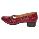 Pantofi dama din piele naturala Rosu Croco Lac - MVSP1RCR