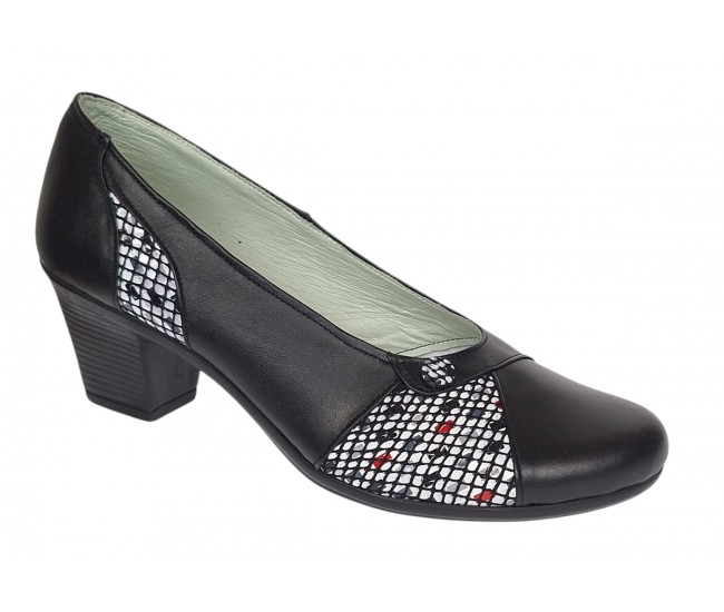 Pantofi dama casual din piele naturala negru color P33XN