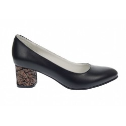 Pantofi dama eleganti, mozaic, din piele naturala box, toc 5 cm, Nergru - NA100ARMNP Pantofi dama eleganti, mozaic, din piele naturala box, toc 5 cm, Nergru - NA100ARMNP
