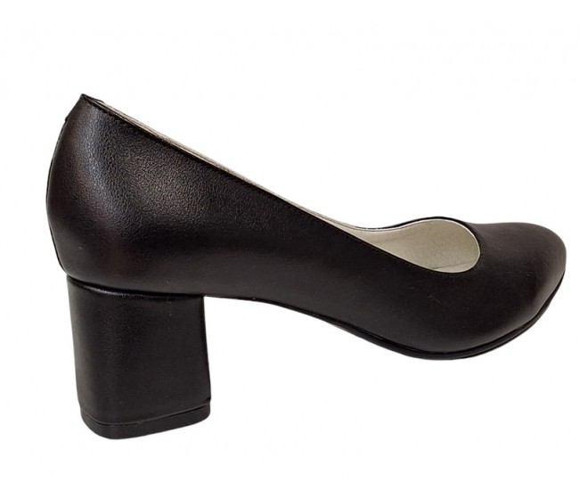 Pantofi dama eleganti din piele naturala box cu toc de 5 cm - Model Negru NA100NP
