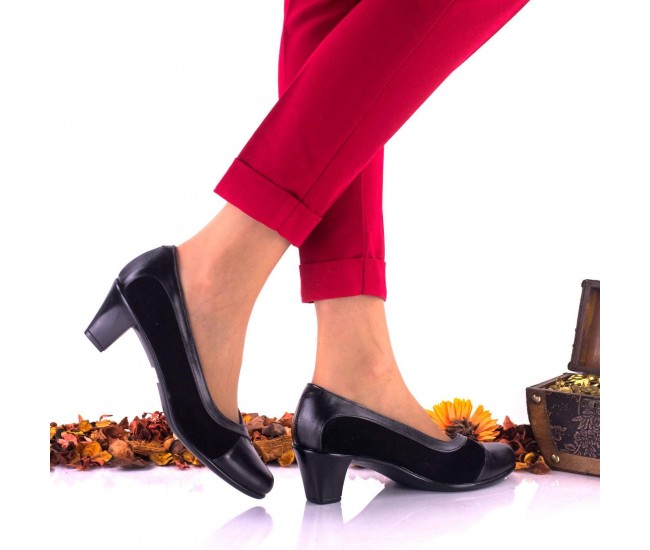 Marimea 35 Pantofi dama eleganti din piele naturala toc 5 cm - NA112NSP