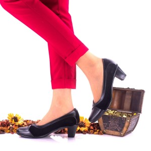 Marimea 35 Pantofi dama eleganti din piele naturala toc 5 cm - NA112NSP