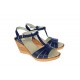 Sandale dama bleumarin din piele naturala, bleumarin inchis - NA134BLM