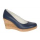 Pantofi dama casual din piele naturala cu platforme de 7cm  - Bleumarin NA170BLM