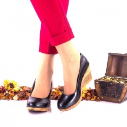 Pantofi dama casual din piele naturala cu platforme de 6cm NA170NP Pantofi dama casual din piele naturala cu platforme de 6cm NA170NP