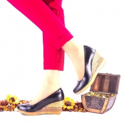 Pantofi dama casual din piele naturala cu platforme de 6cm NA170NP Pantofi dama casual din piele naturala cu platforme de 6cm NA170NP