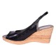 Sandale dama din piele naturala Negru Box cu bareta NA177NBOX