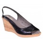 Sandale dama din piele naturala Negru Box cu bareta NA177NBOX