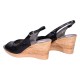 Sandale dama din piele naturala Negru Box cu bareta NA177NBOX