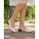 Pantofi dama casual din piele naturala Alb Box cu varf Lacuit NA252ALB