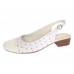 Pantofi dama casual din piele naturala Alb Box cu varf Lacuit NA252ALB