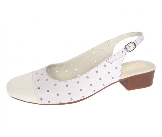 Pantofi dama casual din piele naturala Alb Box cu varf Lacuit NA252ALB