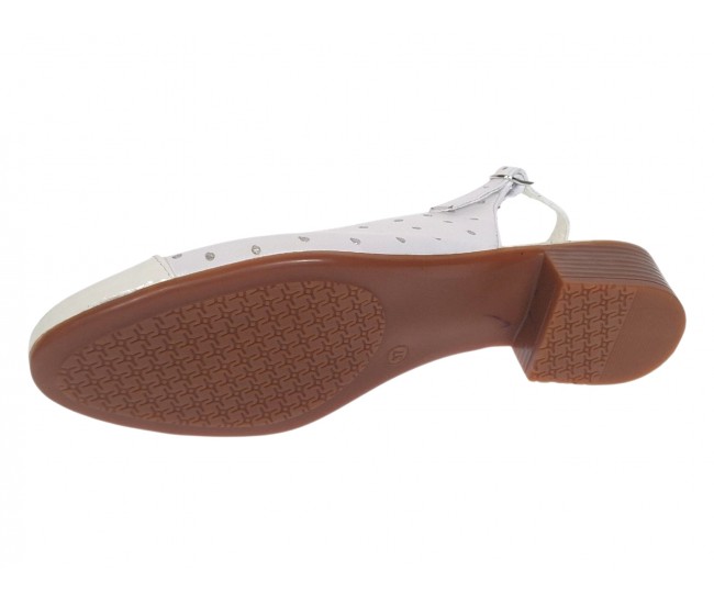 Pantofi dama casual din piele naturala Alb Box cu varf Lacuit NA252ALB