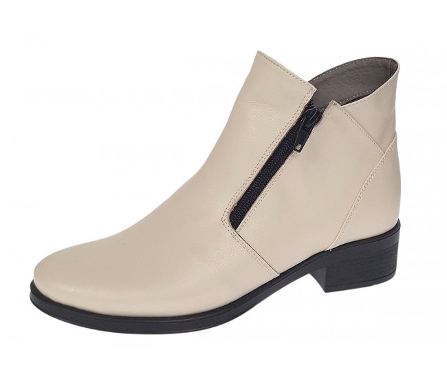 Ghete dama casual din piele naturala Bej Box NA316BB