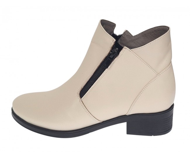 Ghete dama casual din piele naturala Bej Box NA316BB
