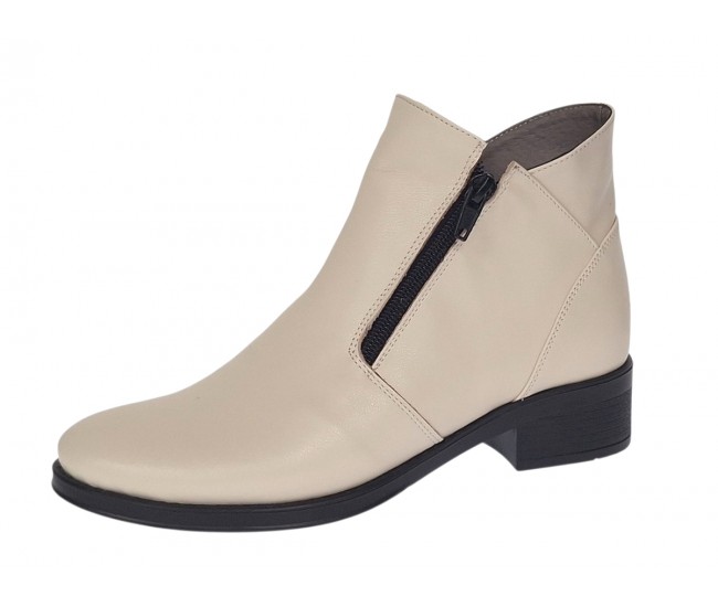 Ghete dama casual din piele naturala Bej Box NA316BB