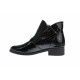 Botine dama negre din piele naturala croco lac NA316N