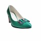 Pantofi eleganti dama, verzi, mozaic, din piele naturala box, toc 6 cm - NA41V