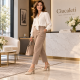 Pantofi dama eleganti decupati din piele naturală Bej Box Gama premium NA50BEJ