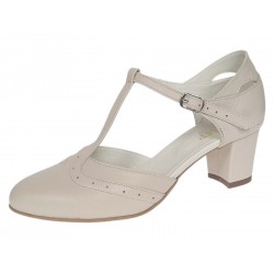 Pantofi dama eleganti decupati din piele naturală Bej Box Gama premium NA50BEJ