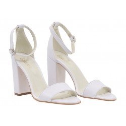 Sandale dama culoare alb din piele naturala toc 8cm - NA54AP