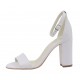 Sandale dama culoare alb din piele naturala toc 8cm - NA54AP