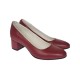 Pantofi eleganti dama din piele naturala box, toc 5 cm - NA73GRENA