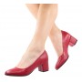 Pantofi eleganti dama, rosii, din piele naturala box, toc 5 cm - NA73ROSU
