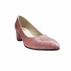 Pantofi eleganti dama, roz cu sclipici, din piele naturala box, toc 5 cm - NA74ROZ3