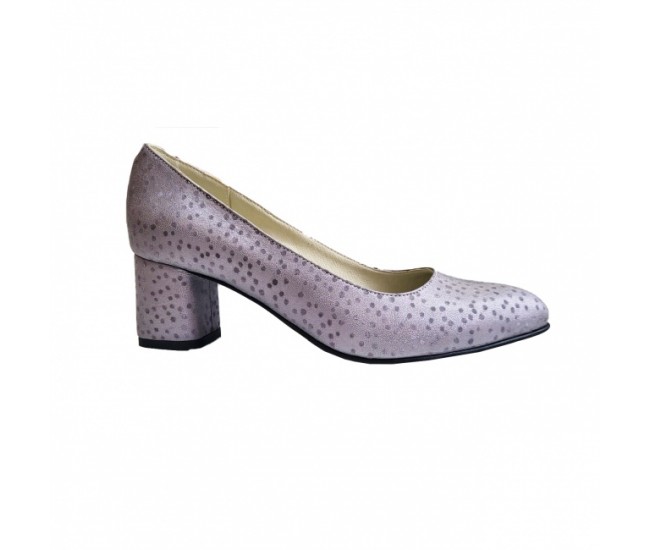 Pantofi eleganti dama, violet, din piele naturala box, toc 5 cm - NA74VIOLET