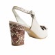 Pantof dama elegant decupat nud cu flori piele naturala - NA78NUD