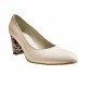 Pantofi eleganti dama, bej, mozaic, din piele naturala box, toc 6 cm - NA87BEJ2