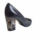 Pantofi eleganti dama, bleumarin, din piele naturala box, toc 6 cm - NA87BLM2