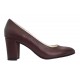 Pantofi eleganti dama din piele naturala box, toc 7 cm - Model Selena NA87BORDOP