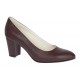 Pantofi eleganti dama din piele naturala box, toc 7 cm - Model Selena NA87BORDOP