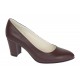 Pantofi eleganti dama din piele naturala box, toc 7 cm - Model Selena NA87BORDOP