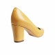 Pantofi eleganti dama, galbeni, din piele naturala box, toc 6 cm - NA87G4