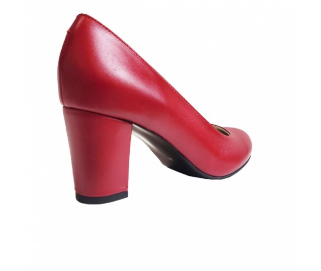 dull Earthenware clutch Pantofi eleganti dama, rosii, din piele naturala box, toc 6 cm - NA87R2 -  BravoShop.ro