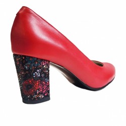 Pantofi eleganti dama, rosii, din piele naturala box, toc 6 cm - NA87ROSU