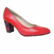 Pantofi eleganti dama, rosii, din piele naturala box, toc 6 cm - NA87ROSU