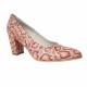 Pantofi eleganti dama, bej, imprimeu sarpe, din piele naturala box, toc 6 cm - NA87SARPE