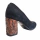 Pantofi eleganti dama, negri, din piele intoarsa, toc aramiu 6 cm - NA97N