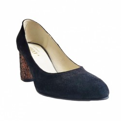 Pantofi eleganti dama, negri, din piele intoarsa, toc aramiu 6 cm - NA97N Pantofi eleganti dama, negri, din piele intoarsa, toc aramiu 6 cm - NA97N