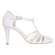 Pantofi dama albi eleganti, decupati din piele naturala, toc 9cm NAA11APL