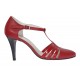 Pantofi dama decupati din piele naturala - Stiletto Rosu NAA11R