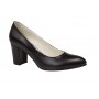 Pantofi dama din piele naturala cu toc de 7cm, Negru NAA32N7