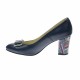 Pantofi dama din piele naturala, bleumarin,  toc 7cm - NAA41BLM