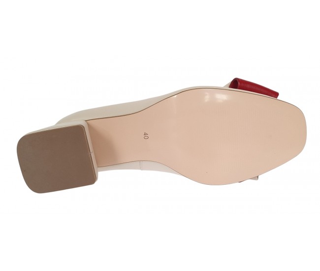 Pantofi dama office din piele naturala bleu - NAB1BEJ