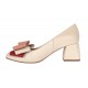 Pantofi dama office din piele naturala bleu - NAB1BEJ