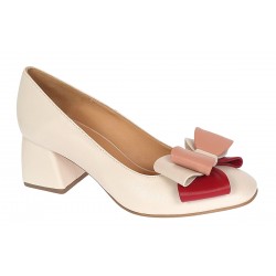 Pantofi dama office din piele naturala bleu - NAB1BEJ